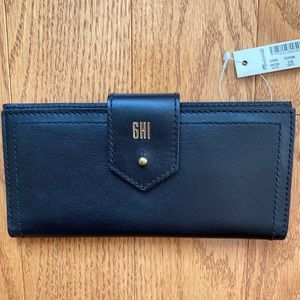 Madewell Black Leather Wallet with Personalization